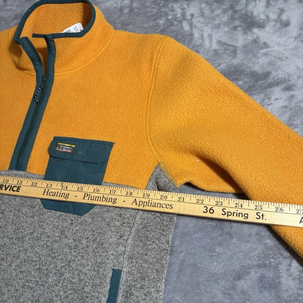NWT L.L. Bean Sweater Fleece Sherpa Hybrid Pullover Quarter Zip Men's Medium Reg